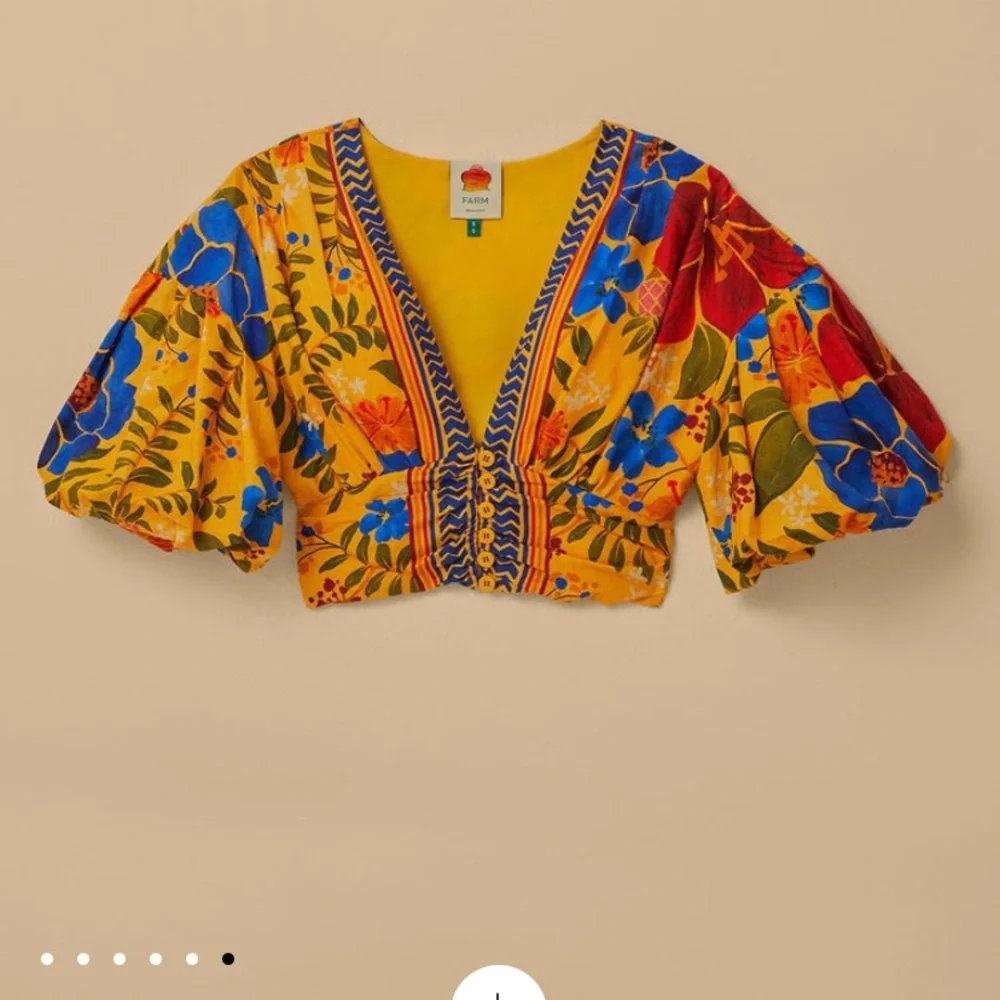 Farm Rio Yellow Floral Crop Top - Picture 12 of 13